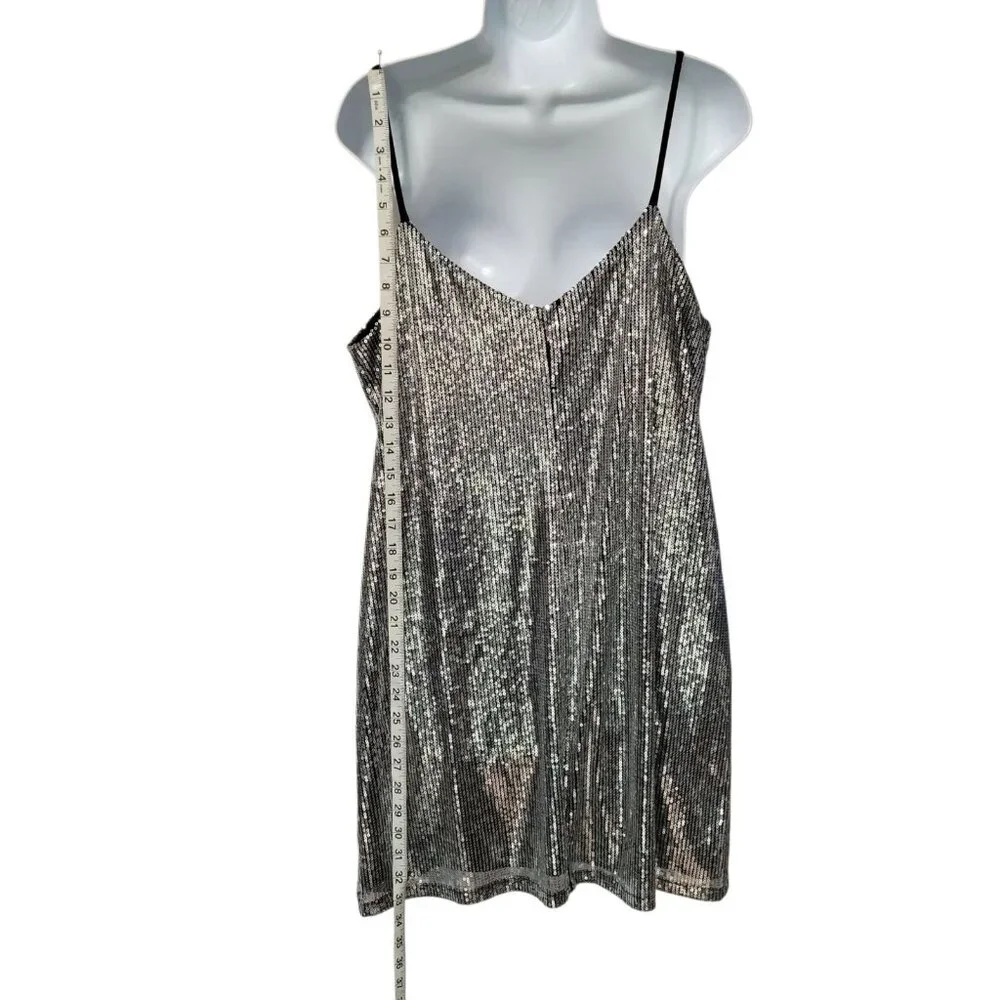 Wild Fable Sequin sleeveless mini party dress L Bling Sparkly Swiftie Y2K - Picture 6 of 12